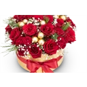 Vánoční box červených růží